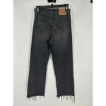 Levi's  Ribcage Straight Ankle Black‎ High Rise Jeans Distressed Hem Size 25 25x26 Photo 1