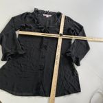 Victoria's Secret  Top Womens Small‎ Black V Neck Ruffle Collar Button Sleep Sheer Photo 4