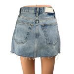 RE/DONE  Women's Blue HIgh Waist Frayed Raw Hem Mini A-Line Denim Jeans Skirt 25 Photo 1