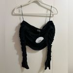 Princess Polly (NWT)  Moreno Off the Shoulder Top Black Flare Sleeves Photo 2