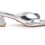 Badgley Mischka  Metallic Silver Mules Photo 1