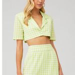 For Love & Lemons Green Gingham Checkered Blazer S. $167 Photo 1