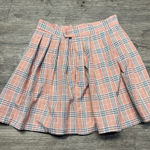 Plaid Pink Pleated Skirt Orange Size undefined Photo 0