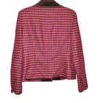 Liz Claiborne  Plaid‎ Wool Blend Blazer Jacket Pink Brown 12 Photo 1