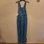 We Wore What NWT  Slouchy Slit Denim Overalls - Steel Photo 3