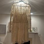 Venus  lace overlay long sleeve cream romper playsuit jumpsuit size XL Photo 11