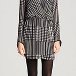 Parker  silk houndstooth Fischer dress cut out Photo 3