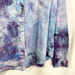 Old Navy  Large Top Handmade Tie Dye Shirt Button Up Long Sleeve‎ Purple Blue 904 Photo 6