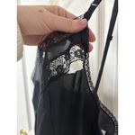 Vtg Ashley Taylor Black Nylon Floral Lace Slip Dress Nighty Size 34 FLAW Gothic Photo 6