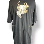 Vintage Sunbelt Sportswear Cow Skull Cactus Pocket Black T Photo 0