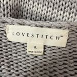 Lovestitch Gray and Brown Crew Neck Sweater with Ribbed Knit Photo 4