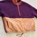 Fabletics  Fleece Large Pullover‎ 1/4 Zip Colorblock Cropped Athletic Top Sweater Photo 3