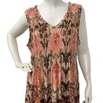 Sunny Leigh Multicolor Geometric Print Casual Sleeveless Maxi Smocked XL Dress Photo 3