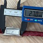 Jaclyn Smith Ladies Watch Stainless Rectangular Case Stainless Dial Red Leather Photo 9