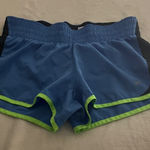 Nike  Blue and Black Athletic Shorts with Neon Accents Photo 0
