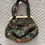 Vintage Oriental Brocade Evening Bag Small Purse EUC Black Photo 7