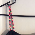 Vintage lined Deborah Laws DL dress size 8 beaded straps black linen blend Photo 4