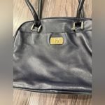 Etienne Aigner Vintage Leather Shoulder Bag Purse Black Navy Photo 1