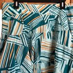 Odille by Anthropologie fully lined geometric print cotton skirt size 12 Blue Photo 6