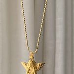 Love Angel Necklace Cupid Necklace Cherub Necklace Gold Photo 2