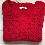 Aeropostale  Chunky‎ Knit Sweater Crewneck Size Small Red New Photo 1