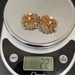 Unique Vintage  Gold-tone Rhinestones Waterfall Ornate Clip On Earrings 22g Photo 9