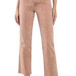 Vervet  Melissa Mid Rise Straight Leg Jeans Raw Hem Crop Pink Women Size 27 NWT Photo 0