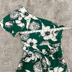 Lulus Flawless Moments Green Floral Print One-Shoulder Romper Photo 9