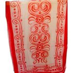 Vintage 60's 70's Red & Gray Cream Swirls & Dots Pattern Retro 16x40‎ Photo 5