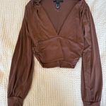 Forever 21  long sleeve brown crop top Photo 0