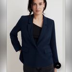 Madewell New With Tags Dorset Crop Blazer in Easygoing Crepe Sz M Photo 3