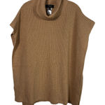 Banana Republic Beige Brown Turtleneck Open Side Poncho Sweater Top M/L Minimal Photo 0