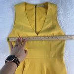Alice + Olivia  Sz 2 Callie Mini Dress Asymmetrical Drape V-Neck Sleeveless Gold Photo 10