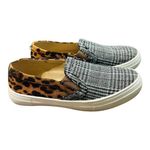 Mata Animal Print Plaid Raw‎ Edge Slip On Platform Shoes Women Size 7.5 Gray Photo 6