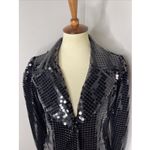 Anna Sui New  Mignight Sequin Black‎ Puff Sleeve Blazer 2 Photo 5