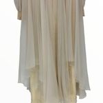 70’s Cream Beaded Sheer Layers Maxi Dress Wedding Gown Long Sleeve Pearls Sequin Size M Photo 7