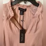 Rachel Zoe Rachael Zoe Pleated Shoulder Long Sleeve Peasant Top Size XS New Business Pink Photo 3