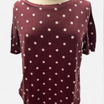 Loft  Burgundy Vintage Soft Relaxed Short Sleeve T-Shirt Photo 0