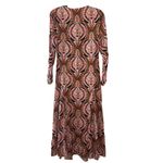 Farm Rio NWT Pineapple Jewelry Midi Dress Brown Pink Print Size Small Photo 3