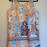 Lila Rose Size 8 Orange Blue White Paisley Floral Mini Knee Length Shift Dress Photo 0
