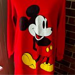Disney Vintage USA Made Sears  Red Mickey Mouse Sweatshirt Sleep Dress Cozy 80s Photo 2