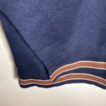House of Harlow 1960 navy stripe accent plush poncho sweater Photo 7