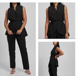 Universal Standard Jenny Black Wool Sleeveless Jacket Vest Tie Belt XS NEW Photo 1