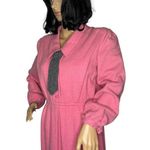 Vintage Retro 40's Pink Angora dress removable gray tie Merry Devil size Medium Photo 4