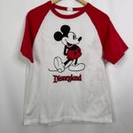 Disney Y2K Disneyland Mickey Mouse Raglan T Shirt White Red Graphic Tee Women Medium Photo 6
