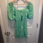 & Other Stories & other stories green floral puff sleeves mini dress Photo 6