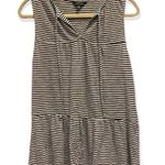 Lucky Brand Women's Ruffle Black and White Stripe Sleeveless Tunic Size Small Photo 2