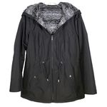 Valerie Stevens  Women’s black hooded coat size M with interior exterior pockets Photo 0