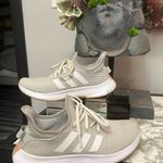 Adidas  Light Gray and White Athletic Shoes Photo 1