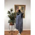 La Vanya Women’s Plus 3X Navy & White Striped Sleeveless Tunic Asymmetrical Hem Photo 5